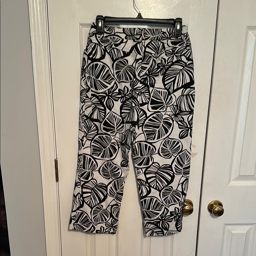 Talbots Monochrome Leaf Pattern Pants - image 3